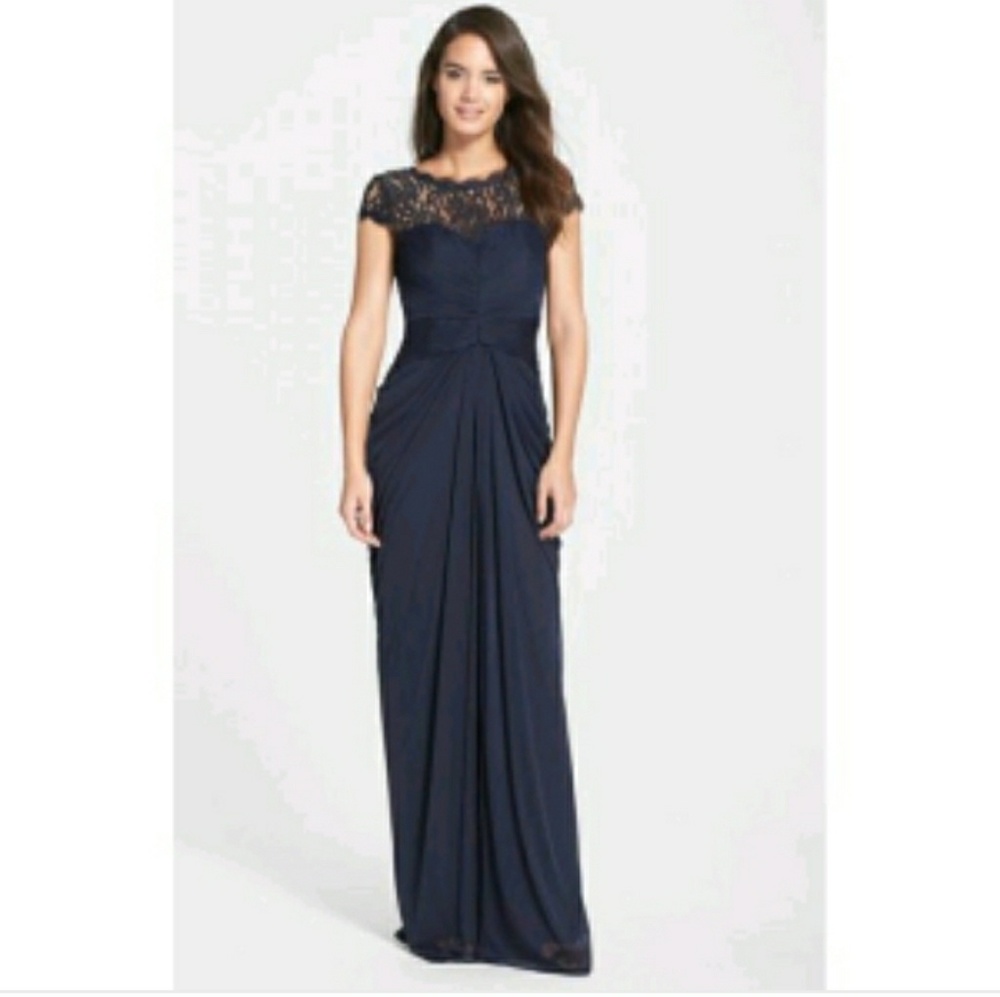 Adrianna Papell lace yoke dress